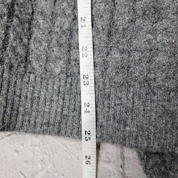 Jamison Soft Brynn Cable Knit Drawstring Hoodie LongSleeve In Gray Size L - Picture 9 of 10